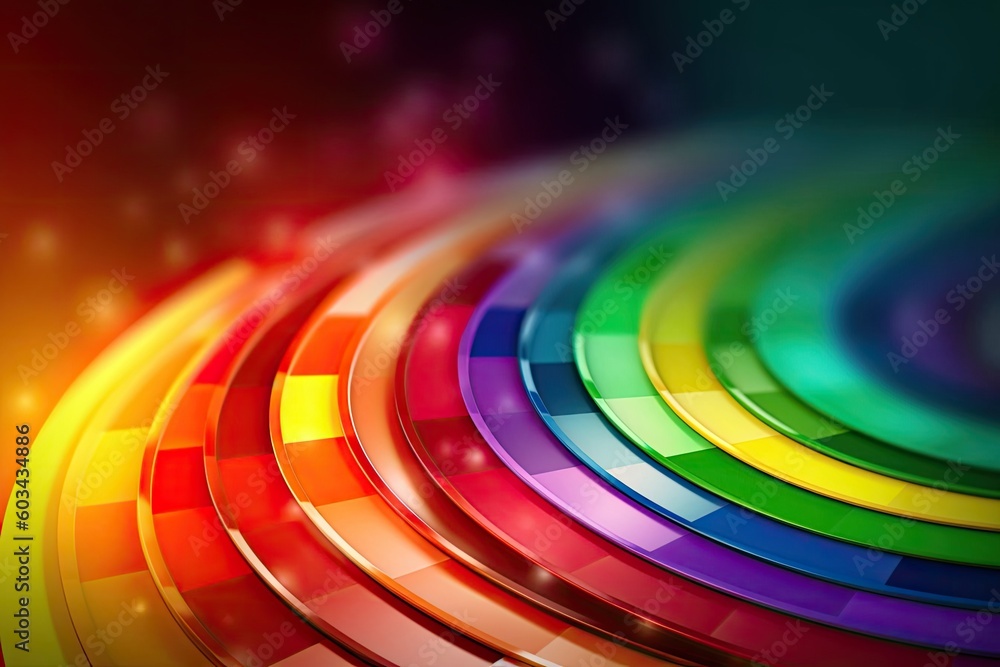 Obraz premium Rainbow Roulette Table Casino Backdrop Generative AI