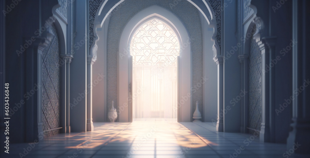 white doorway through a mosque