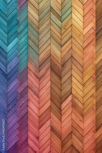 Floor wood parquet texture. Rainbow color, pride colors, full colored, generative ai. 