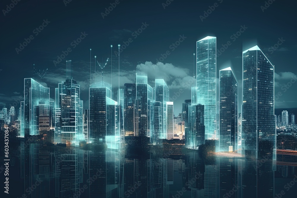 smart city, digital city, created with AI, AI, generative AI
