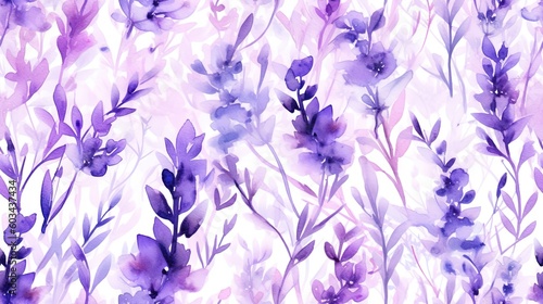  a watercolor painting of purple flowers on a white background with purple leaves and branches on the bottom of the image is a watercolor painting. generative ai