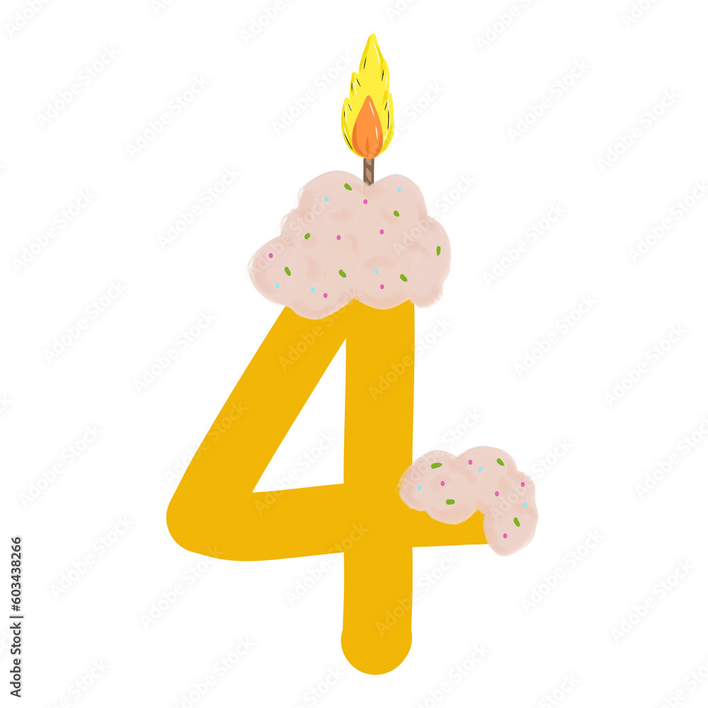 Birthday candle number four Birthday candle number four