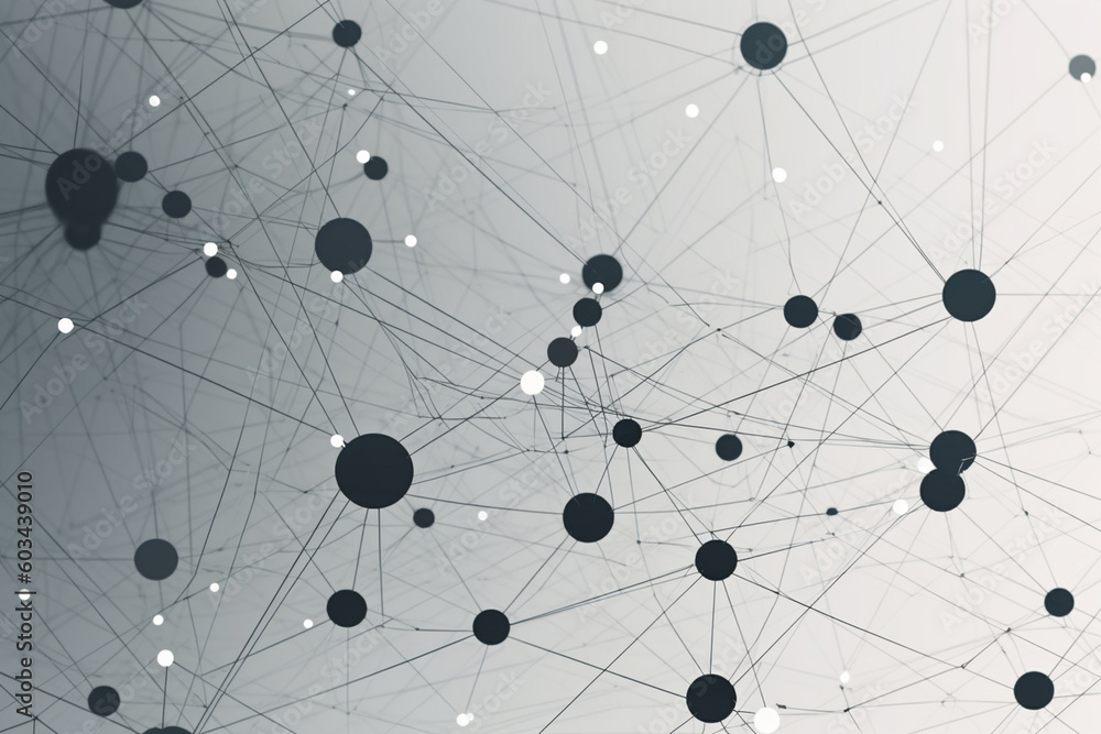 A minimalist composition of interconnected dots forming a streamlined network Generative AI A minimalist composition of interconnected dots forming a streamlined network Generative AI