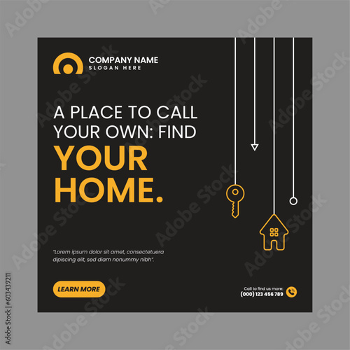 Modern Real Estate Social Post Design Template