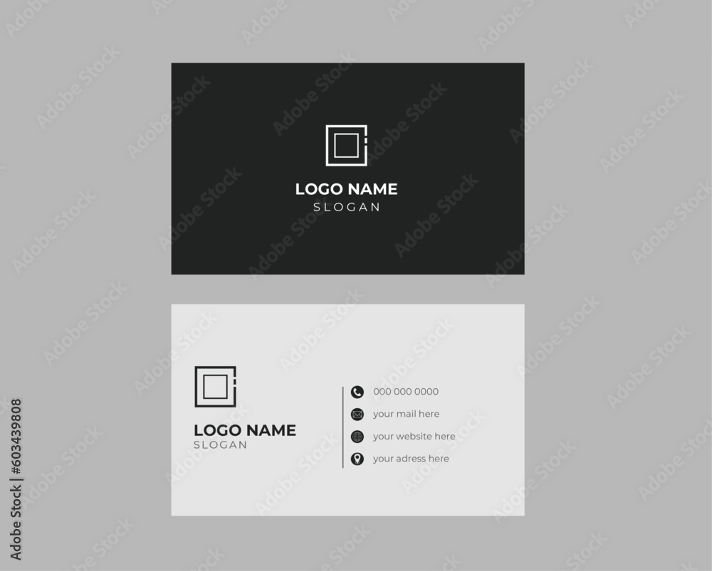 Business Card minimalist concept. Modern style layout for Business card ...