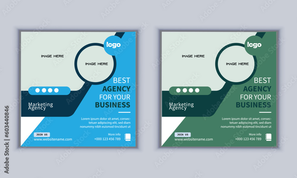 Digital marketing agency social media design vector template