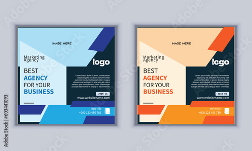 Digital marketing agency social media design vector template