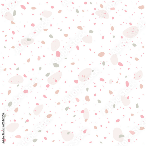 Light Terrazzo vector seamless pattern. Grains, mosaic, marble, stones background. for card, web, package
