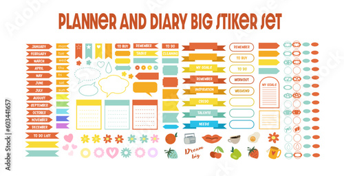 Trekker Weekly Stickers Set, Planner and Calendar Collection, Productivity
