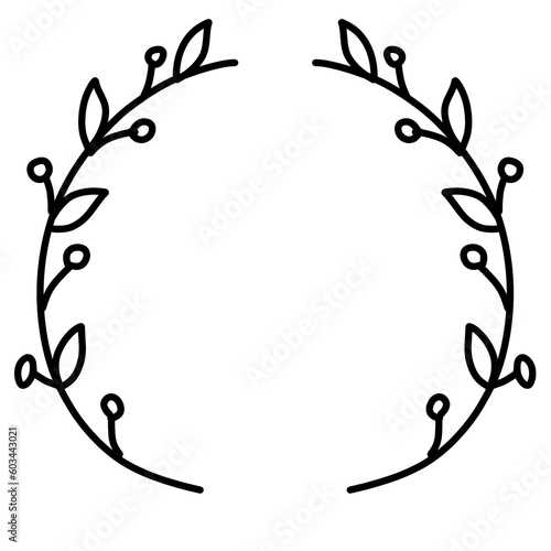 Botanical frame.leaves border.decorative wedding wreath.