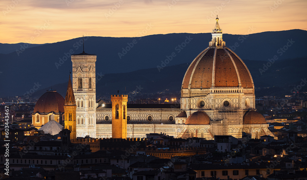Florence after sunset, Italy 