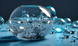 water bubbles floating over a glass ball