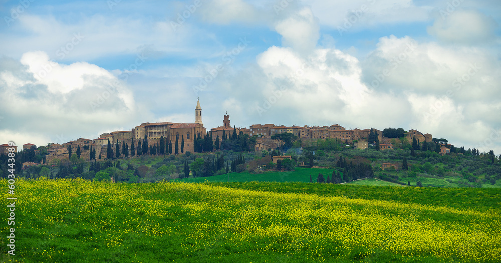 Pienza city, landscape from Toscana, Italy 