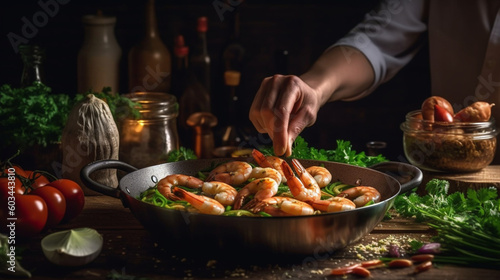 Köstliche Versuchung: Ein Profi-Koch bereitet Meeresfrüchte-Shrimps zu