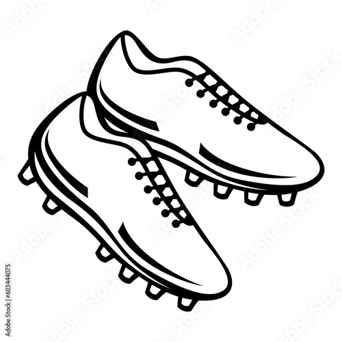 Soccer shoe illustration. Football club symbol. Sport object in cartoon style.