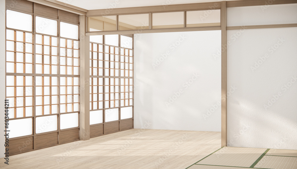 Japan style ,empty room decorated in white room japan interior. Japan style ,empty room decorated in white room japan interior.