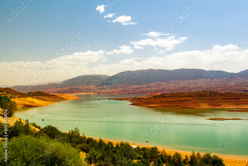 Beautiful scape of Bin El Ouidane dam in the Benimellal region in Morocco