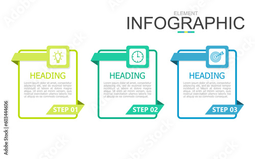 vector infographic page and ribbon design template block. used for process diagram, presentation, working flow, information layout, banner, chart, and graph.