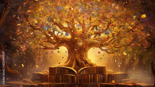 Der Baum des Lebens: Eine spirituelle Illustration von Licht und Liebe photo