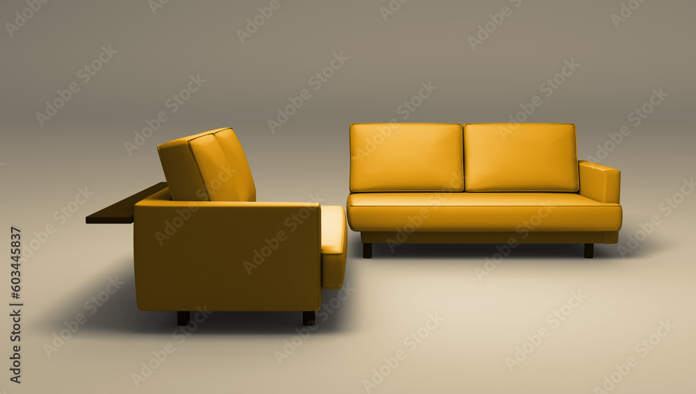 Sofas on simple background - double seated. Sofas on simple background - double seated.
