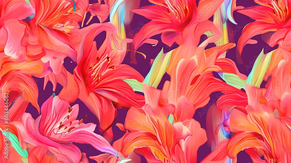 a bunch of flowers that are on a purple background with a pink background and a blue background with a pink background and a pink background with pink flowers. generative ai a bunch of flowers that are on a purple background with a pink background and a blue background with a pink background and a pink background with pink flowers. generative ai