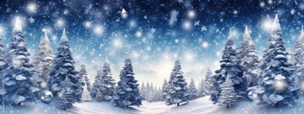 christmas trees in the snow Generative AI christmas trees in the snow Generative AI