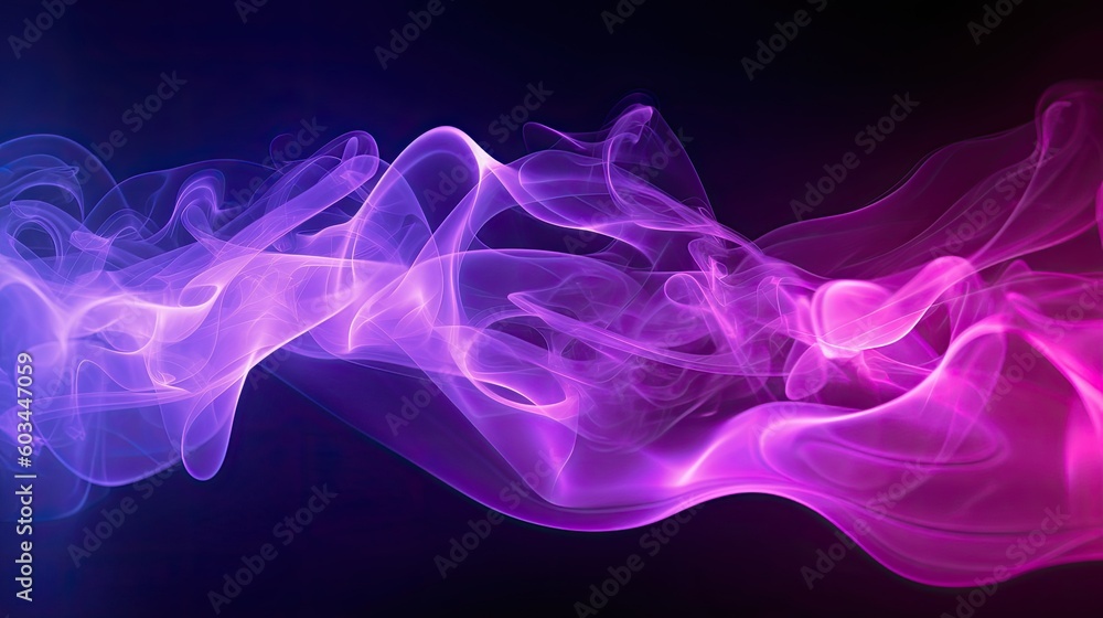 Future cyberspace concept,Futuristic dark background with neon glow and smoke,AI generated.