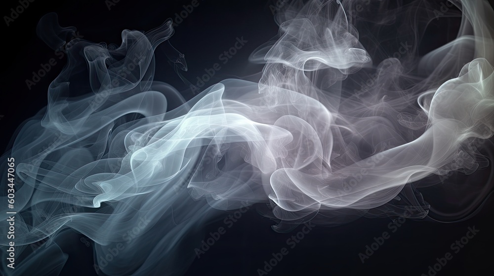Obraz premium Smoke background,Abstract grey wave on a black background,AI generated.