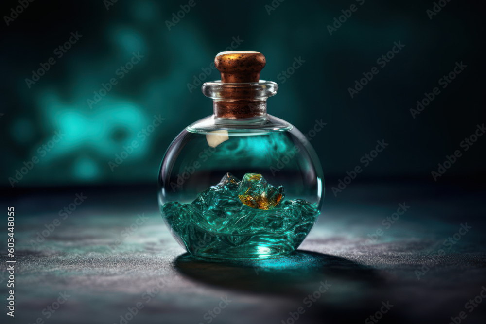 beautiful magic jar with strange potion inside, ai tools generated image beautiful magic jar with strange potion inside, ai tools generated image