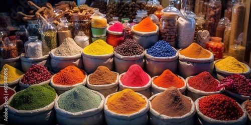 Fototapeta Naklejka Na Ścianę i Meble -  The colors of local street markets. Grocery store, generative ai, fruit, vegetable, greens, street market, fish. 