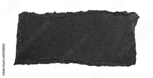 black pieces of paper on a transparent isolated background. PNG