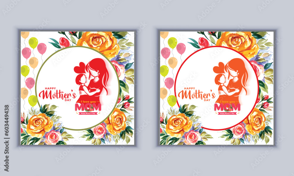 Happy Mother%27s day social media design vector template