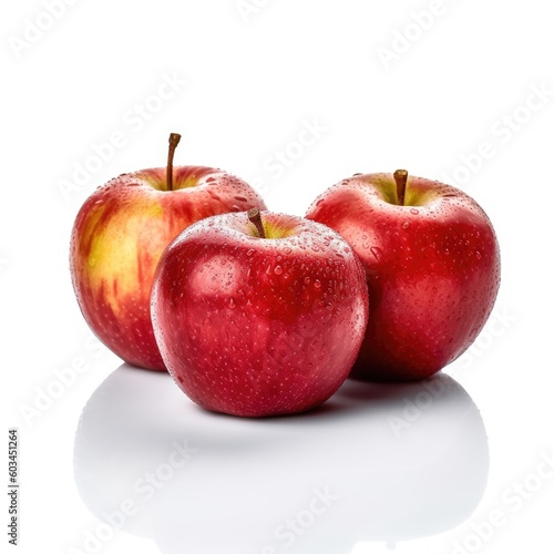 Apples isolated on white background (generative AI)