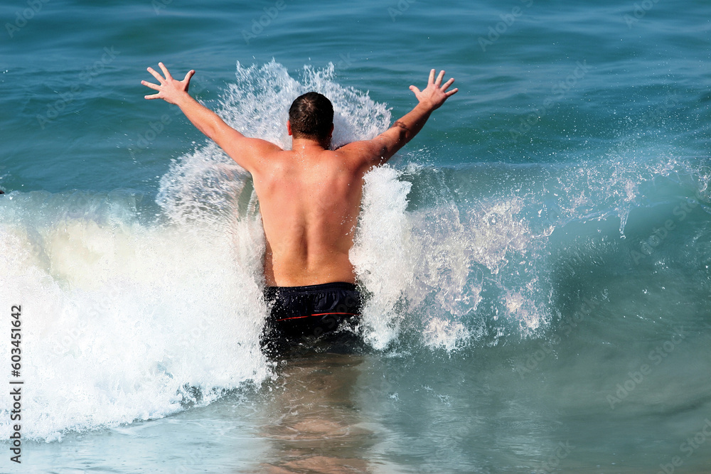 man in the ocean