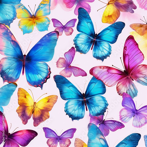 Wallpaper Mural seamless pattern with butterflies Ai Generative Torontodigital.ca