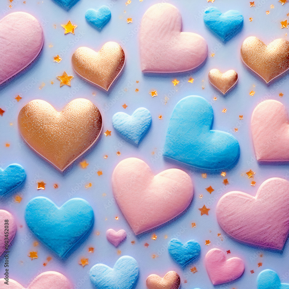 Fototapeta premium seamless pattern with hearts Ai Generative
