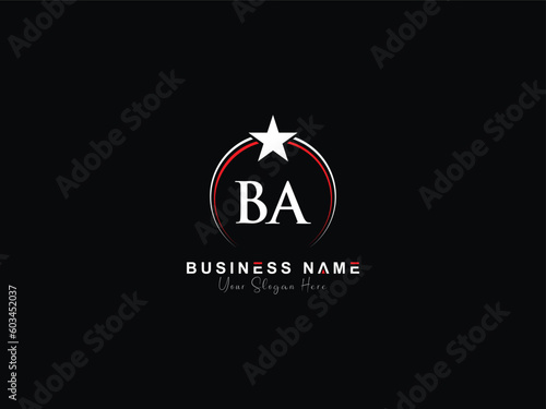 Professional BA b a Jewelry Logo, Letter Ba Initial Award One Star Circle Logo
