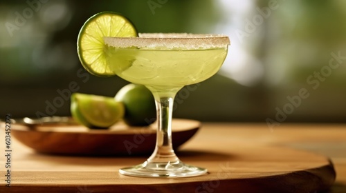 Delicious margarita cocktail Illustration AI Generative.