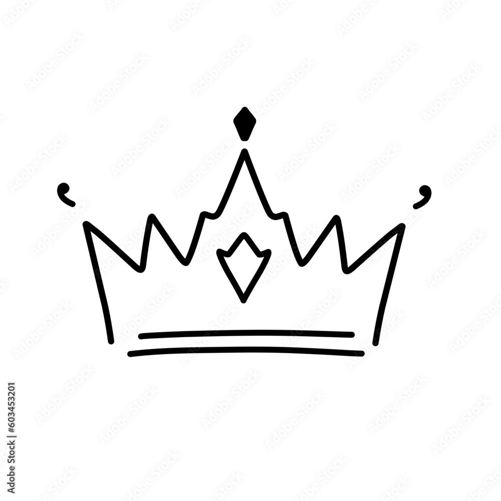 Hand drawn doodle crown 