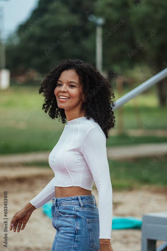 beautiful woman with dark and curly skin beautiful woman with dark and curly skin
