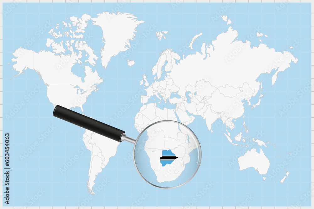 Magnifying Glass Showing A Map Of Botswana On A World Map Stock Vector   1000 F 603454063 28jP8oUDu6T8oOMUqkUe2tSydEHv3yHp 