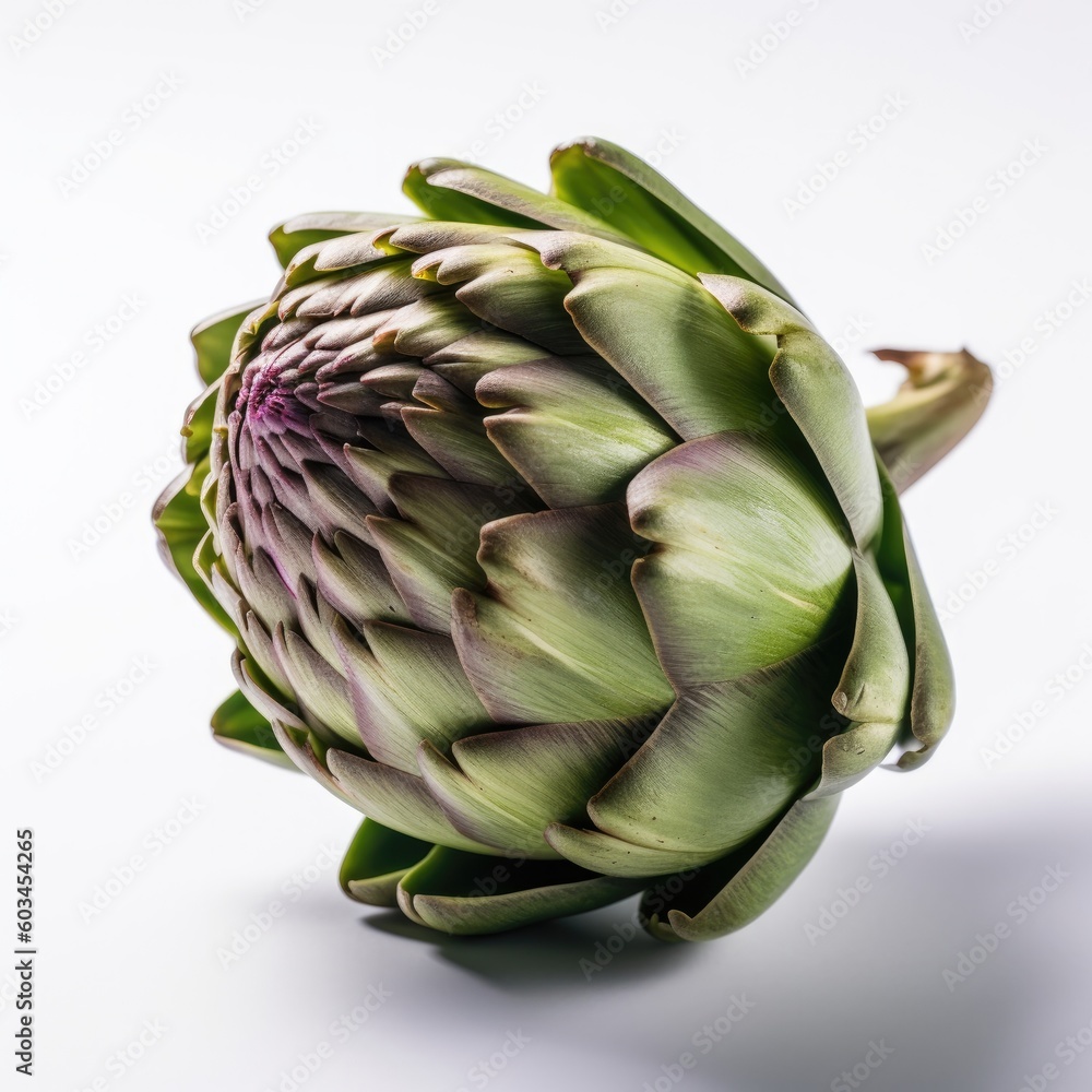 Obraz premium Artichoke Isolated on White. Generative AI