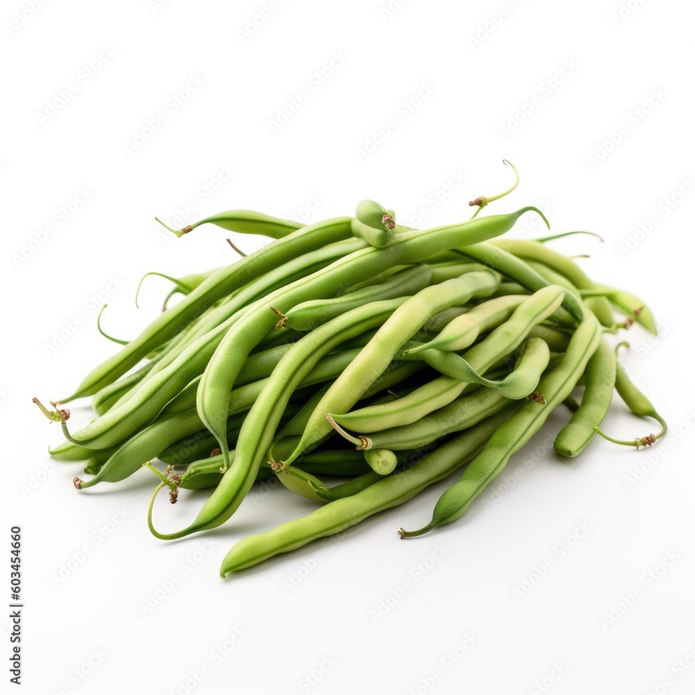 Yardlong Bean Isolated on White. Generative AI Yardlong Bean Isolated on White. Generative AI