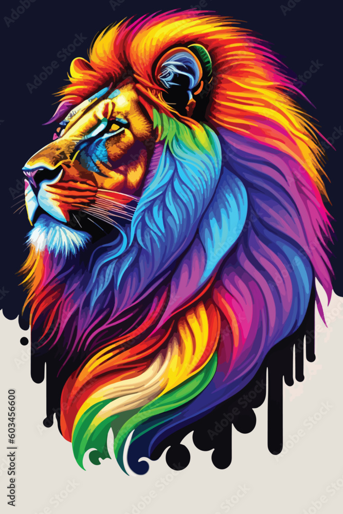 artwork lion digital art gradient vector illustration
