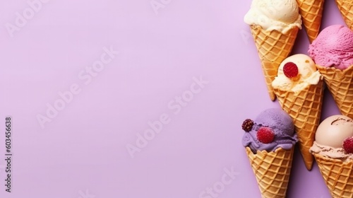 Ice cream background. Illustration AI Generative.
