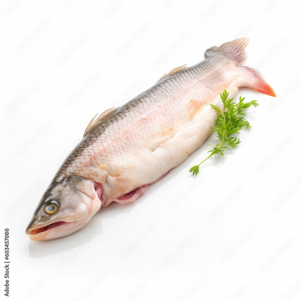Basa fish isolated on white. Generative AI