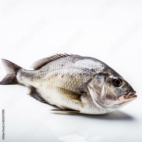 Bream fish isolated on white. Generative AI