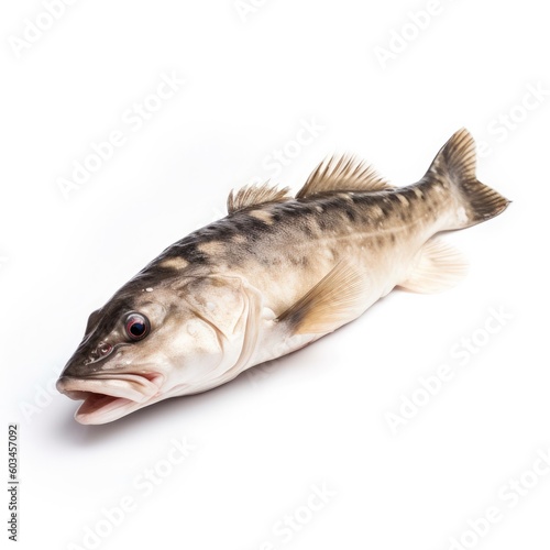 Cod fish isolated on white. Generative AI