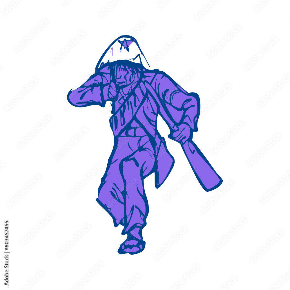 Fototapeta premium illustration of a person with a horse