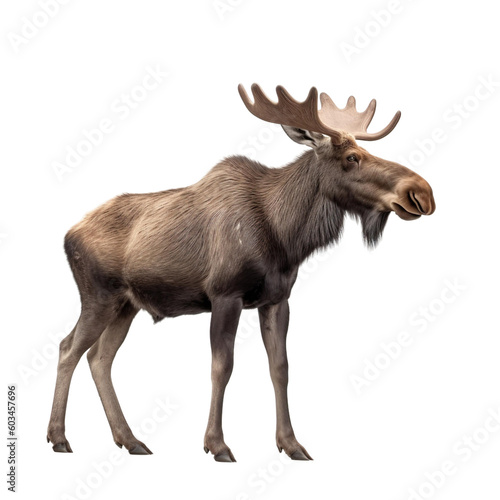 Wallpaper Mural Side view of animal moose standing on a transparent background, Generative ai Torontodigital.ca